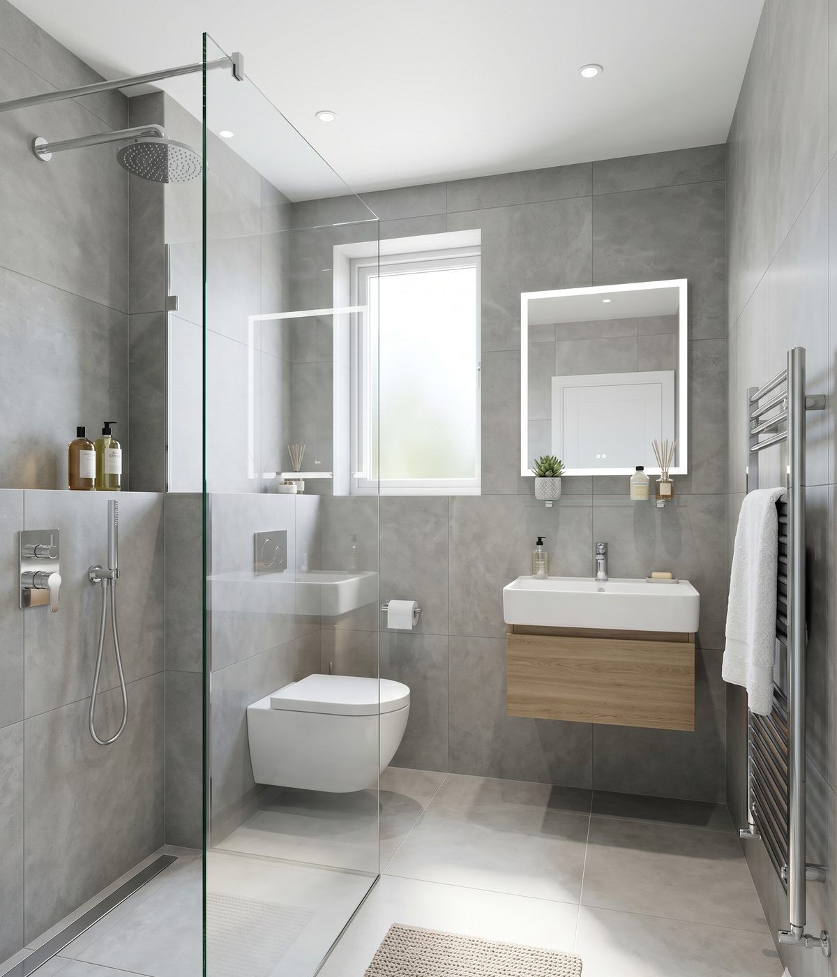 Modern bathroom in a managed UK rental property